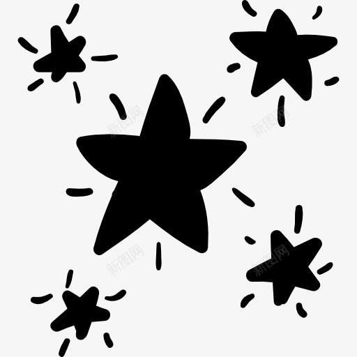 星空的涂鸦图标png_新图网 https://ixintu.com 圣诞节 夜晚 天空的迹象 星星 装饰