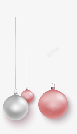 粉色纯色T恤圣诞节纯色圣诞球高清图片