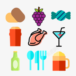 单色扁平食品icon图标高清图片