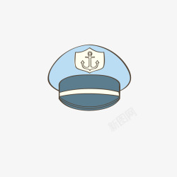 蓝色海军帽子素材