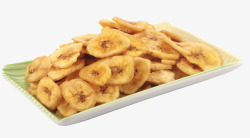 榴莲香蕉干盘子里的零食水果干高清图片