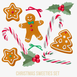 饼干海报设计圣诞饼干糖果背景矢量图高清图片