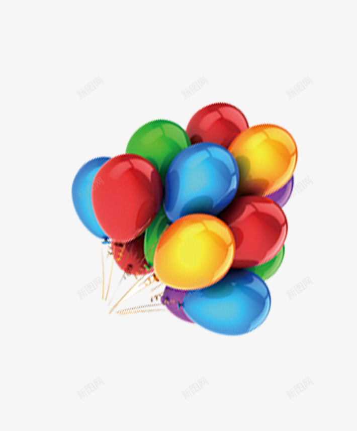 七彩漂浮气球png免抠素材_新图网 https://ixintu.com 七彩 元旦 庆典 新年 漂浮气球