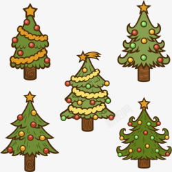 五颗圣诞树五颗圣诞树高清图片