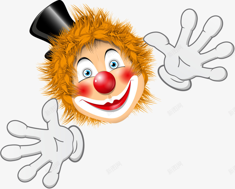 滑稽的小丑png免抠素材_新图网 https://ixintu.com 可爱 小丑 微笑 黑色帽子