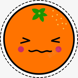 圆形橙色橙子贴纸素材