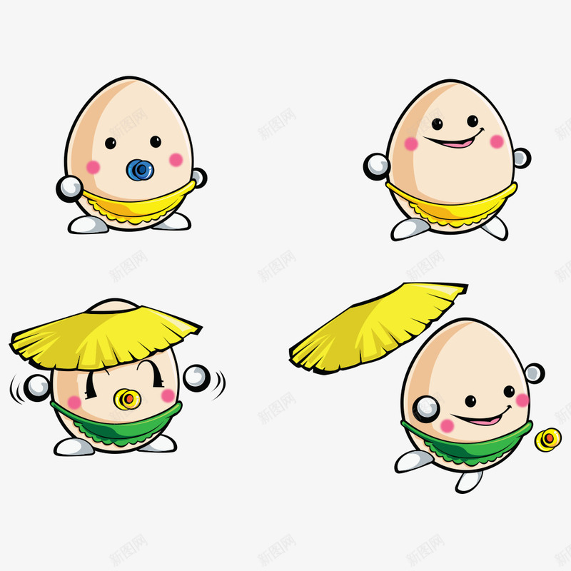 创意鸡蛋png免抠素材_新图网 https://ixintu.com 可爱鸡蛋 打伞 表情鸡蛋 鸡蛋
