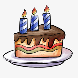 一块手绘的生日蛋糕矢量图素材