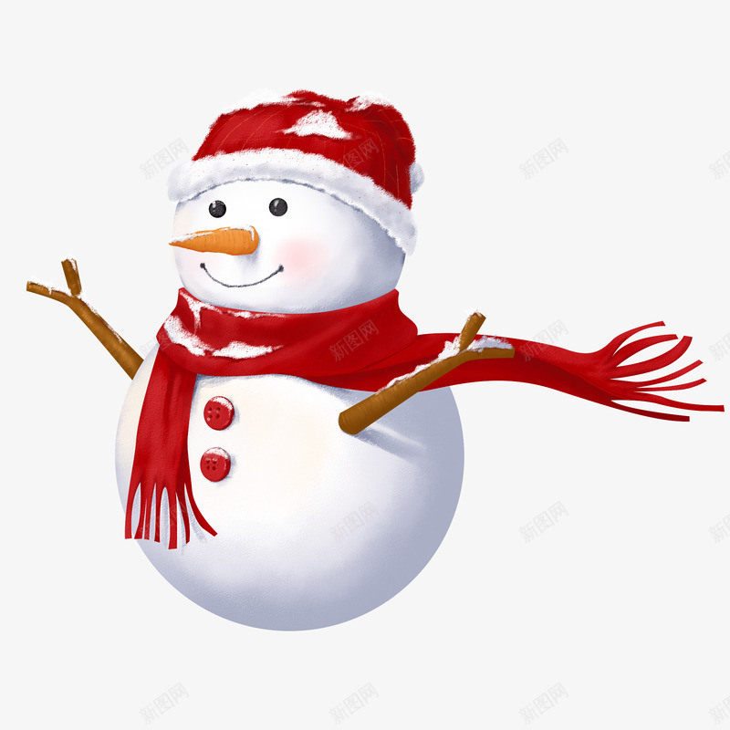 圣诞冬至小雪人5png免抠素材_新图网 https://ixintu.com 冬至 圣诞 小雪人 戴帽子的小雪人 红帽子