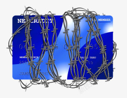 绑着铁丝的银行卡素材