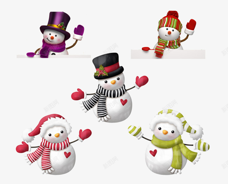 圣诞节雪人片png免抠素材_新图网 https://ixintu.com 卡通雪人图片 可爱卡通雪人图 可爱雪人图片 圣诞节雪人 雪人组合 雪人集合 高清雪人