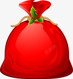 圣诞节福袋红色冬青福袋高清图片