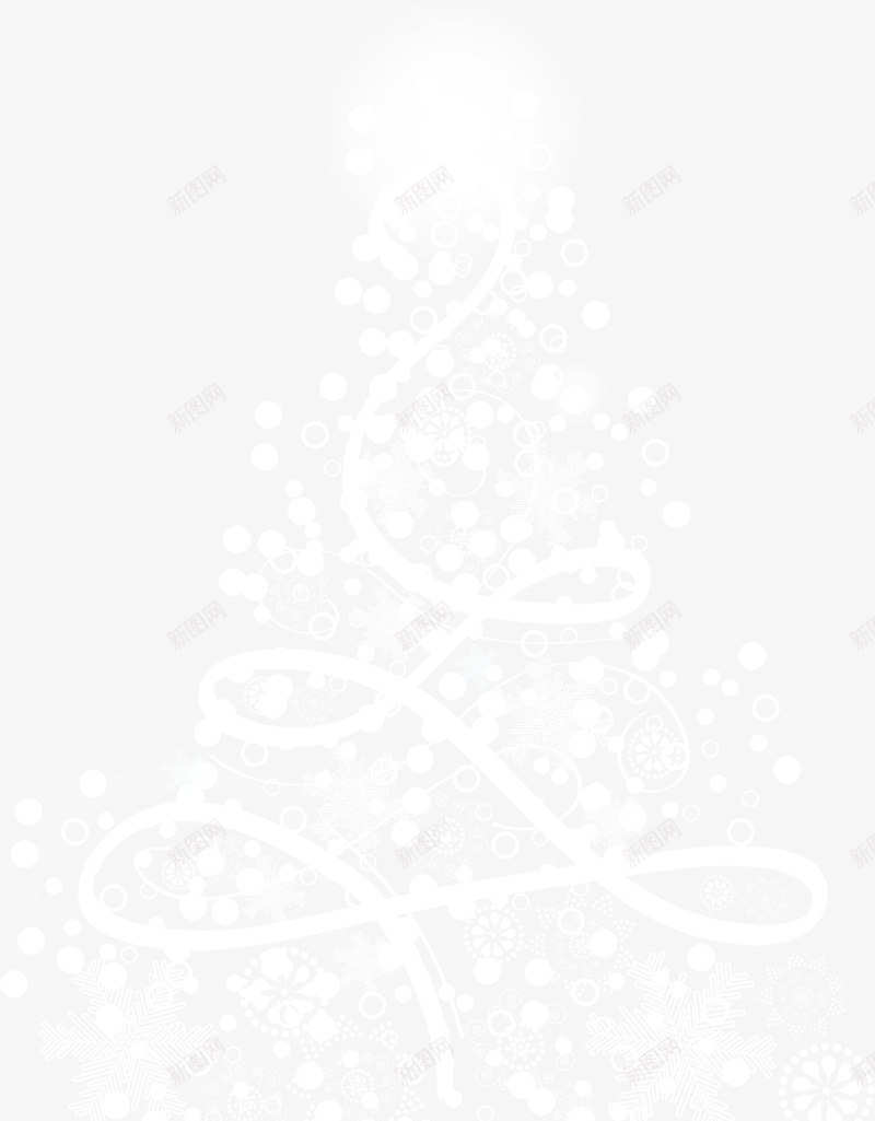 唯美白色圣诞树png免抠素材_新图网 https://ixintu.com 唯美圣诞树 喜庆 圣诞节 白色光晕 白色圆点 白色圣诞树