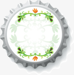 简约啤酒绿色藤蔓徽章高清图片