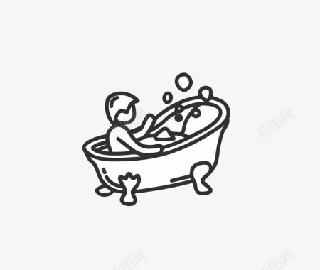 小孩洗澡图标图标