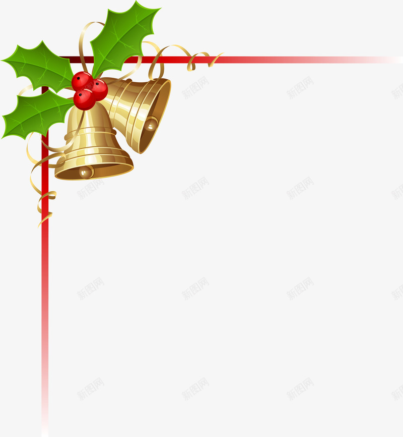 黄色铃铛框架png免抠素材_新图网 https://ixintu.com 免抠PNG 圣诞节 框架 边框纹理 铃铛 黄色