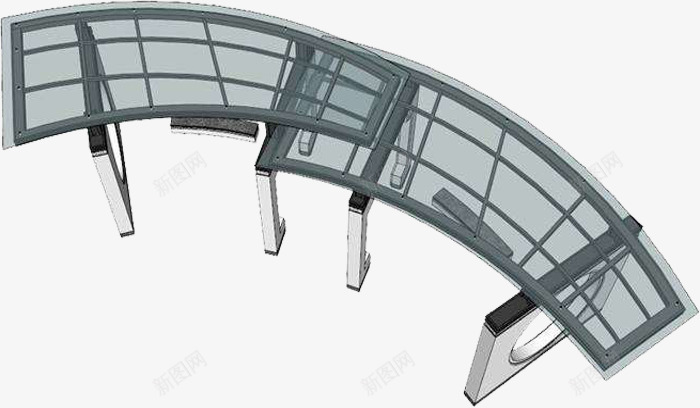 玻璃顶结构廊架png免抠素材_新图网 https://ixintu.com 廊架 廊架展示图 廊架示意图 玻璃顶