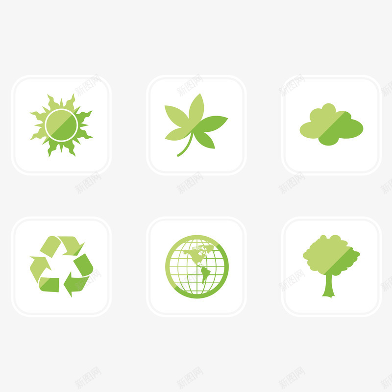 环保标识合集图标png_新图网 https://ixintu.com 树叶 水滴 环保logo 环保图标 环保标识 环境 绿色