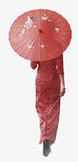 江南女子唯美精美中国风江南女子背影伞旗高清图片