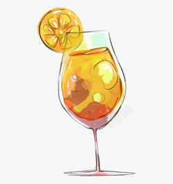 卡通手绘一杯果汁素材