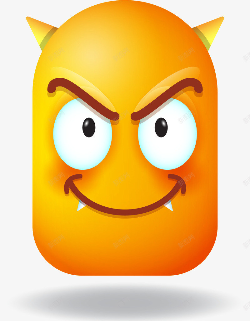 小恶魔表情png免抠素材_新图网 https://ixintu.com emoji 卡通 可爱 大黄脸 小恶魔 表情包