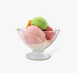 三色冰淇淋素材