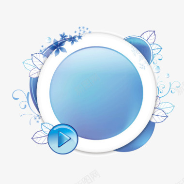 文案背景元素圆环蓝色播矢量图图标图标