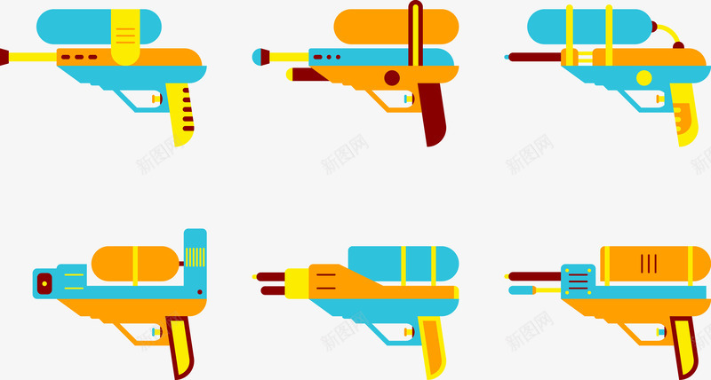 彩绘儿童水枪图标png_新图网 https://ixintu.com 卡通玩具水枪 图标 婴儿 实用 手绘 母婴 玩具水枪