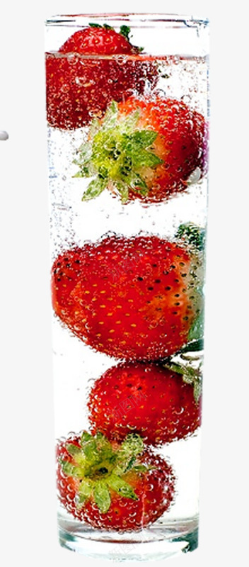 泡在水里的草莓png免抠素材_新图网 https://ixintu.com 凉水 杯子 水果 草莓