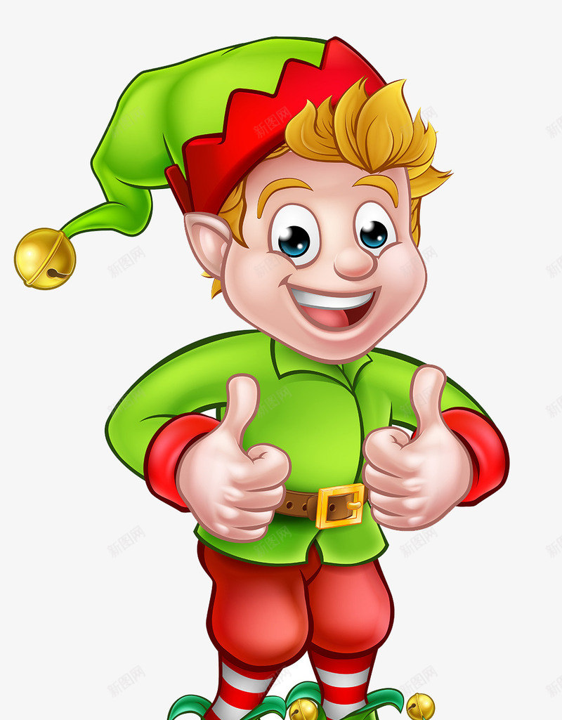 竖大拇指的金发圣诞老人png免抠素材_新图网 https://ixintu.com 圣诞老人 微笑的表情 戴帽子 竖大拇指 竖大拇指的人 绿色的衣服 铃铛