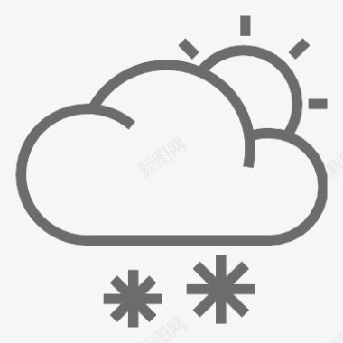 天气云太阳雪Outlineicons图标图标