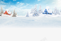 卡通下雪背景装饰素材