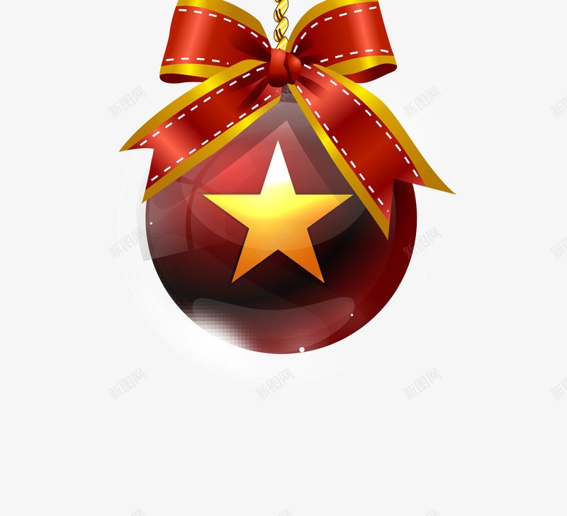 冬日红色星星圣诞球png免抠素材_新图网 https://ixintu.com 冬日彩球 圣诞快乐 圣诞球 圣诞节 星星挂件 装饰图案