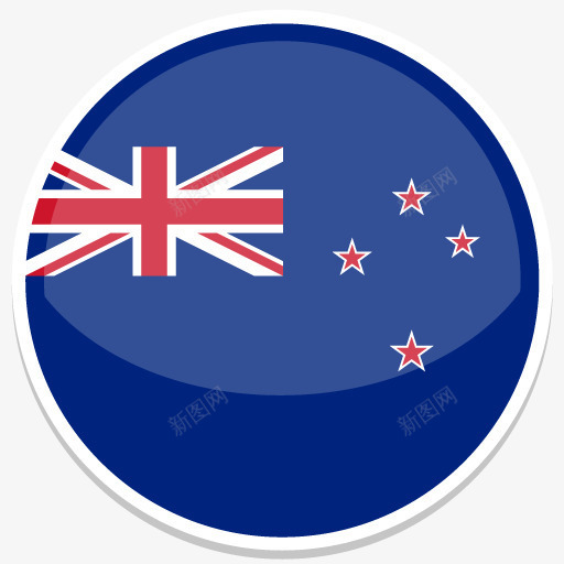 新新西兰FlatRoundWorldFlagicon图标png_新图网 https://ixintu.com New Zealand 新 新西兰