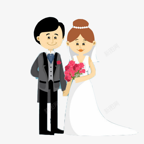 新娘和新娘png免抠素材_新图网 https://ixintu.com 卡通 新娘 新浪 结婚