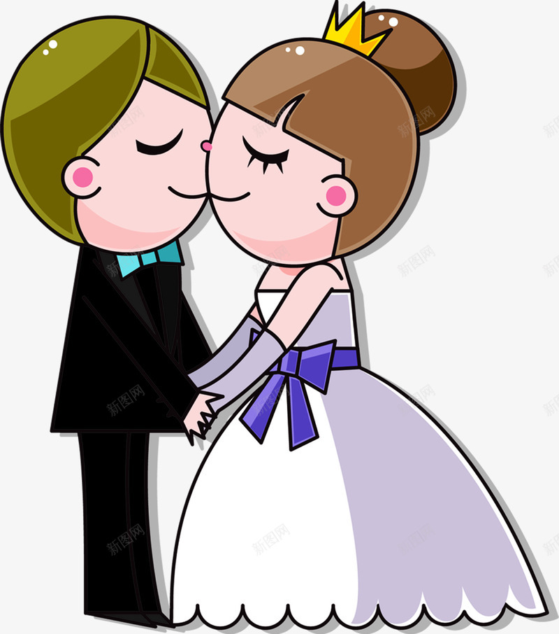 婚礼新人png免抠素材_新图网 https://ixintu.com 婚礼 小人结婚 手绘卡通
