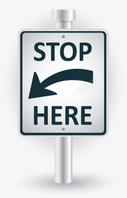 禁止大型车停放指示牌银色金属质感路牌矢量图高清图片