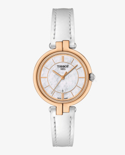 玫瑰金白色天梭腕表手表女表素材