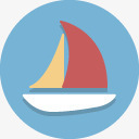 sailboat帆船美丽的平坦的图标高清图片