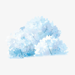 蓝色雪花植物灌木素材