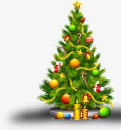 圣诞带星带礼物树素材