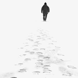 特立独行雪天一人独行的孤单背影高清图片