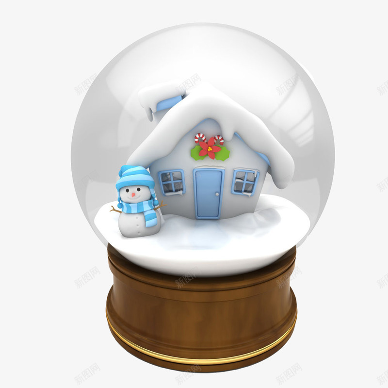 雪屋水晶球png免抠素材_新图网 https://ixintu.com 水晶球 雪人 雪屋 魔法水晶球