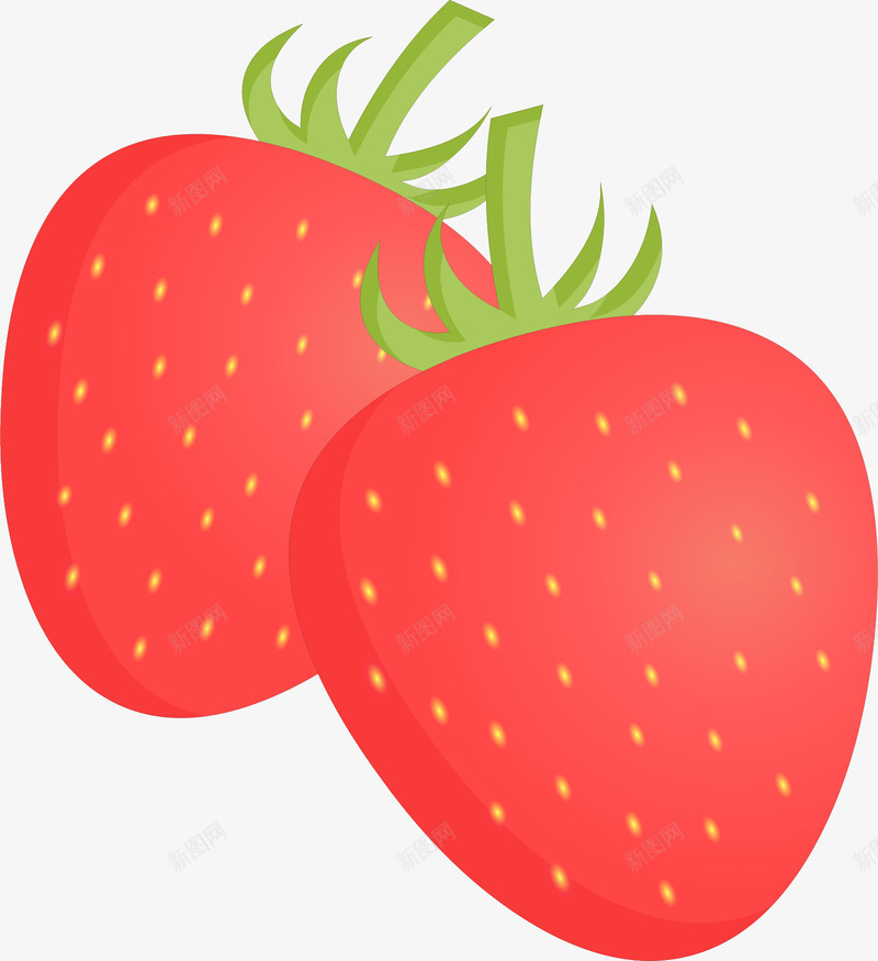 卡通手绘红色的草莓png免抠素材_新图网 https://ixintu.com 创意 动漫动画 卡通手绘 水果 红色的 草莓
