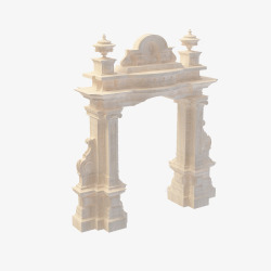 米色奢华欧式拱形门素材