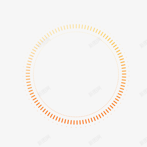 圆形边框png免抠素材_新图网 https://ixintu.com 橙色 科技 线性 虚线 虚线圆