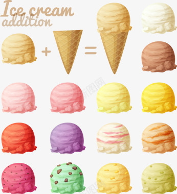 美味的冰淇淋美食图标图标