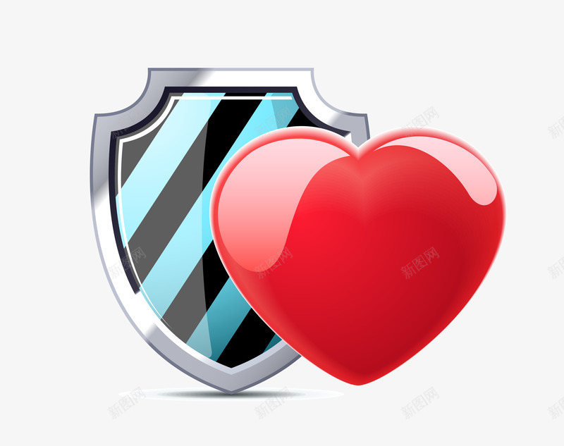 盾牌心脏png免抠素材_新图网 https://ixintu.com 保护 心脏 盾牌 红色