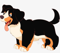 免抠素材小黑狗伸舌头的小黑狗高清图片
