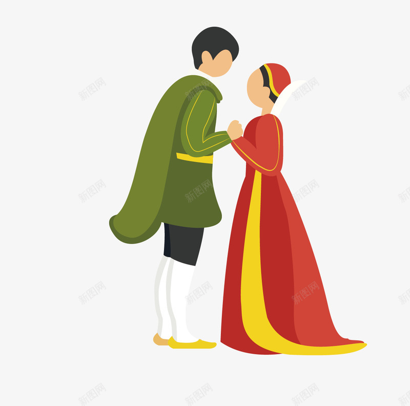 卡通白雪公主和王子png免抠素材_新图网 https://ixintu.com 卡通 王子 白雪公主 童话